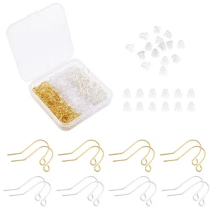 400 piezas/caja Pendientes de Hierro Ganchos Pez Oreja Cables con Pendientes Backs Kit Color Mixto - Imagen 1 de 7