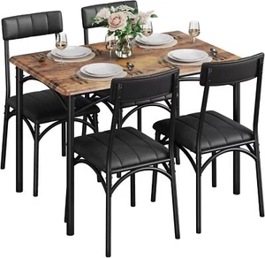 5PCS Dining Table Set,Kitchen Table With Upholstered Chair Dining Room Table Set - Picture 1 of 12