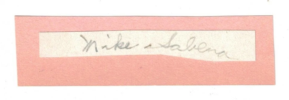 Mike Sabena Cut Signature! Signed! Boston Braves! Minor League! Autograph! - Image 1 of 1