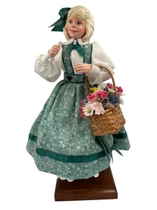 Simpich Doll Girl With Basket Of Flowers - Picture 1 of 3