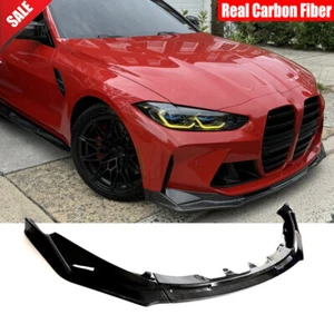 For BMW G80 M3 G82 G83 M4 2021-2025 Real Carbon Fiber Front Bumper Lip Spoiler - Picture 1 of 13