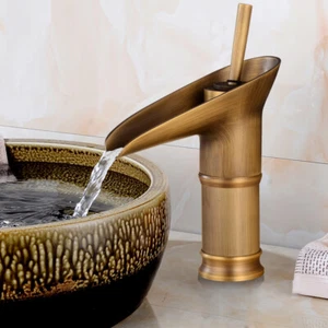 Retro Waschtischarmatur Wasserfall Waschbecken Wasserhahn Bad Einhandmischer - Bild 1 von 12