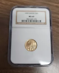 1999  $5 American Gold Eagle 1/10 Oz.  - NGC MS69 - Picture 1 of 5