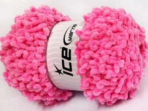 4-Skein Lot Chenille Boucleron Yarn Superbulky 4x100g/44m Superbulky Pink - Picture 1 of 4