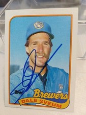 DALE SVEUM 1989 Topps #12 autographed signed card MILWAUKEE BREWERS 89 auto