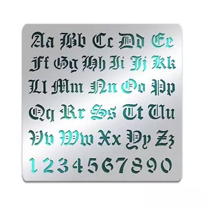 Metal Gothic Letter Stencils Alphabet and Number Template for Painting Engaving - Picture 1 of 7