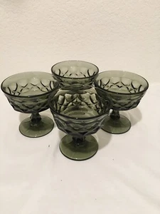 Vintage | MCM | Noritake Perspective | Smokey Gray Set of 4 Sherbet Glasses - Picture 1 of 10
