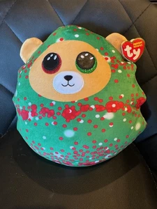 Ty Squishy Beanies "Everett" der Weihnachtsbaumbär Plüschtier 11 Zoll 2022 - Neu - Bild 1 von 4