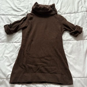 Vintage 80s 90s Womens Size Medium Brown Wool Knit Sweater Holiday Fall Autumn - Picture 1 of 8