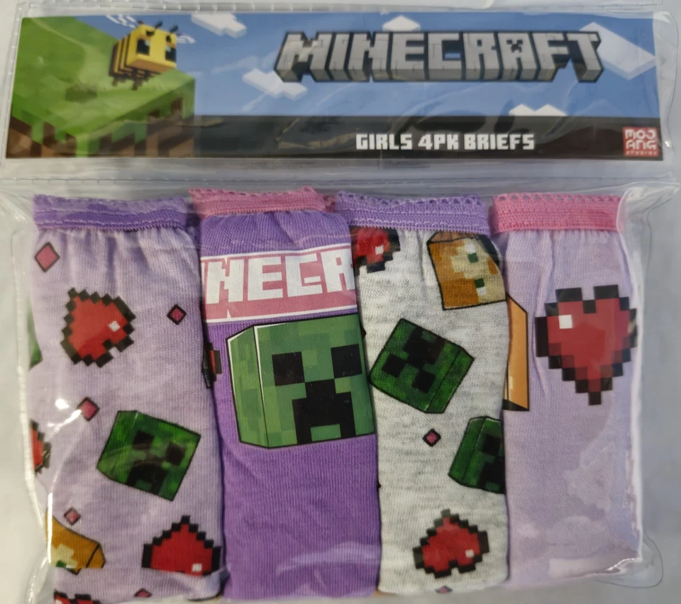 MINECRAFT Licensed Girl 4x briefs undies knickers NEW size 4-6 - image 1 of 1