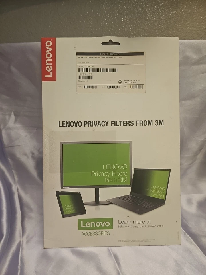NEW Lenovo 3M Black Privacy Filter 14.OW9 - Image 1 of 3