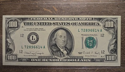 1990 $100 Dollar Bill Federal Reserve Note - Image 1 of 3