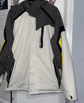 Obermeyer Mens Recco Gray White Hooded Snow Jacket Size Large Ski Snowboard ⭐️ - Image 1 of 4