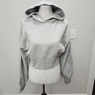 Sudadera con Capucha Aerie Para Mujer Ultra Suave Gruesa Recortada con Agujeros para Pulgar Acogedora Vellón Gris L Foto 1 de 4