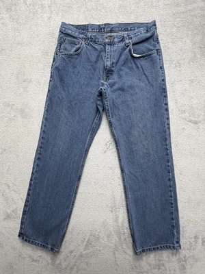 Pantalones de mezclilla Arizona Jean Co para hombre medidos 33x29 azul pierna recta cremallera remaches Foto 1 de 4