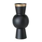 Schwarze Vase VARNJO mit goldener Verzierung, 30 cm