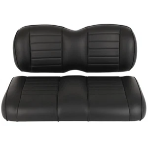Fits E-Z-GO RXV Black Luxurious Golf Cart Front Cushion Set - Picture 1 of 6