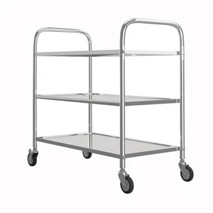 3-tier Rolling Kitchen Cart Trolley Stainless Steel Utility Catering Storage 90H - Picture 1 of 9