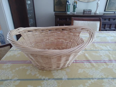 Large  Wicker Laundry Basket with Handles, Farmhouse & Primitive Decor 23x16x9 Cover