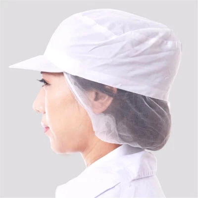 Ladies White Catering Hat Food Hygiene Snood Cap Chef Bakers Bouffant Cap - Image 1 of 4