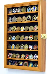 Vitrina de monedas Challenge 56 roble gabinete militar madera maciza sombra estante - Imagen 1 de 9