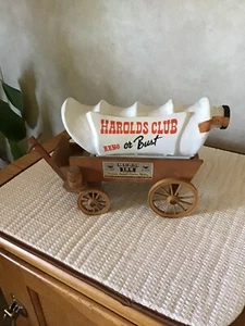 EMPTY Vintage Jim Beam Covered Wagon Harolds Club Decanter Buy it Now MAKE OFFER - Picture 1 of 6