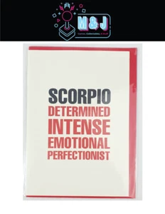 SCORPIO Horoscope Personality Greetings Card - Blank  (Aussie Seller) - Picture 1 of 3