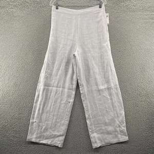 Magaschoni Pants Womens Large L Gray Linen Wide Leg Beach Tropical Trouser Pants - Picture 1 of 15