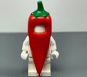 LEGO Minifigure Red Chili Pepper Costume Head Cover Series 22 Green Stem 71032 - Picture 1 of 11