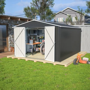 Outdoor Storage Shed , Utility Metal Tool Storage , Large Metal Garden Shed - Picture 1 of 14