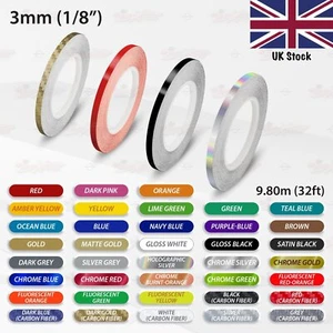 3mm Roll Vinyl Pin Stripe DIY Self Adhesive Line Car Tape Decals Stickers 1/8" - Picture 1 of 51