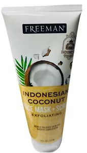 Freeman Indonesian Coconut Mask + Facial Scrub Exfoliant 6 Fl Oz Brand New - Picture 1 of 3
