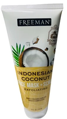 Freeman Indonesian Coconut Mask + Facial Scrub Exfoliant 6 Fl Oz Brand New - Image 1 of 3