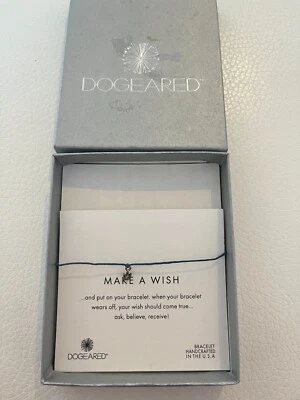 NEW & BOXED DOGEARED BLUE CORD MAKE A WISH BRACELET - Image 1 of 4