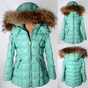 EDDIE PEN Girl Winter Down Jacket Coat Genuine Fur Hood 6 Y 116 122 - Picture 1 of 4
