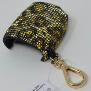 Bath & Body Works Rhinestone Leopard Cheetah PocketBac Holder Keychain FOB NWT - Picture 1 of 5