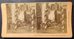 Liberia Ausstellung Landwirtschaftshalle Columbian Exposition Foto Stereo Ansicht 1893 - Bild 1 von 2