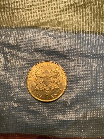 Kenya 5 Cents Coin 1984 Cover
