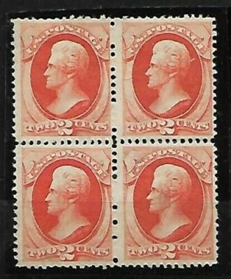 UNITED STATES  Sc  183 BL 4  1 HINGED STAMP   3 MINT NH  FVF - Image 1 of 2