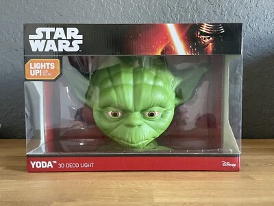 Star Wars Yoda Luz Deco 3D - Pared Niños Habitación Hombre Cueva Coleccionable - NUEVO EN CAJA Foto 1 de 4