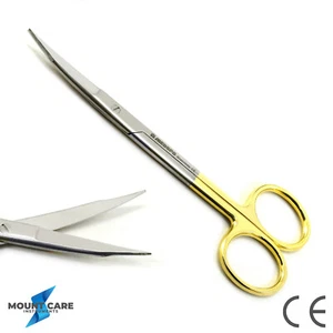 GERMAN Goldman FOX Scissor CURVED 5" TC Plastic Surgery Fine Tips Taper Blades - Picture 1 of 4