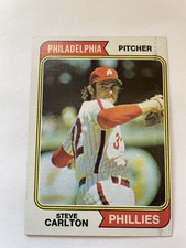 1974 Topps #95 Steve Carlton - Good Condition (Off Center / Stain On Back)