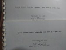 Prince Edward County, Virginia Deed Books I&II, 1754-1765, genealogy history