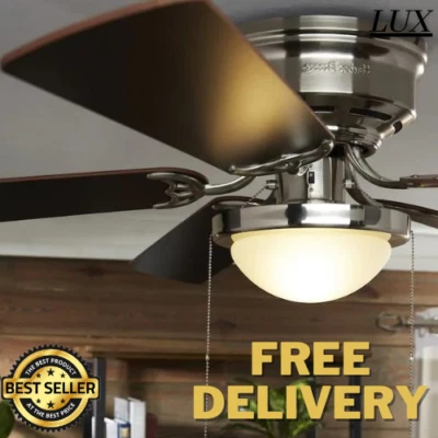 Harbor Breeze Armitage 52-in Nickel Indoor Flush Mount Ceiling Fan with Kit - Image 1 of 4