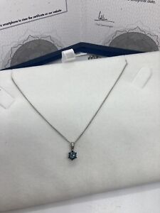 SALE PRICE!! Certified 0.50ct Blue Diamond!!! Pendant Necklace, Sterling Silver.