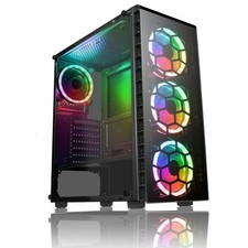 CiT Raider RGB Mid Tower Gaming Case - Black Glass