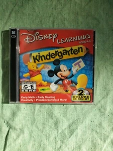 Disney LEARNING Ages 4-6 Kindergarten Deluxe 2 Disc CD-ROM SET Interactive 2000 - Picture 1 of 2