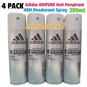Adidas ADIPURE Anti Perspirant 48H Deodorant Spray 0 % Alcohol Alu salts,4X200ML - Picture 1 of 9