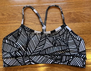 Lululemon size 4 Flow Y Bra IV Banana Leaf White Black / Shady Palms Black White - Picture 1 of 4