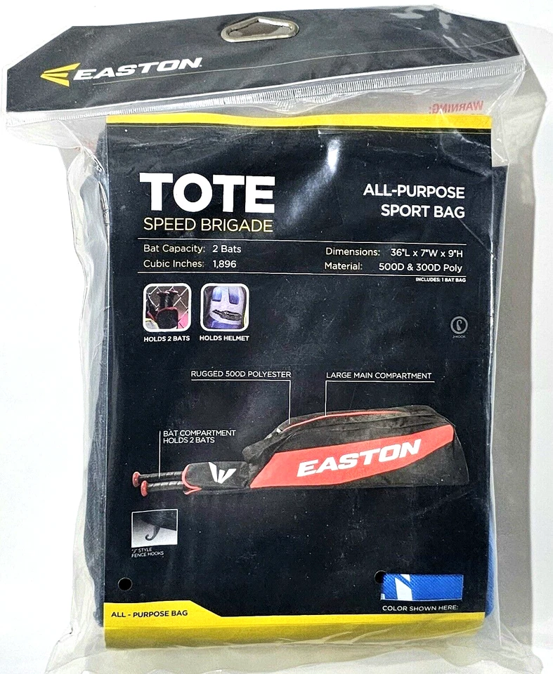 Easton Speed Brigade All Purpose Tote Sport 2 Bat and Helmet Bag Blue Baseball